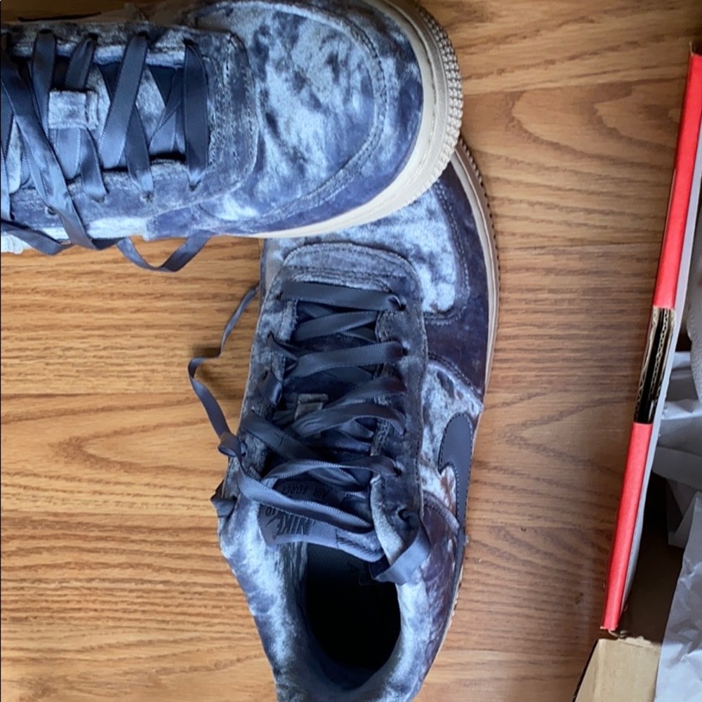 Rare blue VELVET Nike Air Force ones